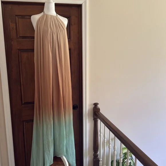 STAUD Positano Maxi Dress Caribbean Ombre Chain Strap NWT $595 XL - Picture 10 of 16